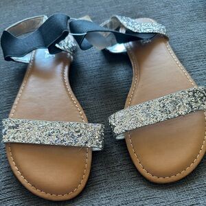 Glittery flat sandals size 8.5